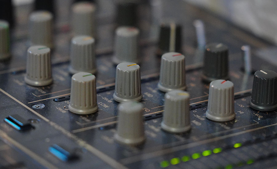 A close-up up of a sound board​