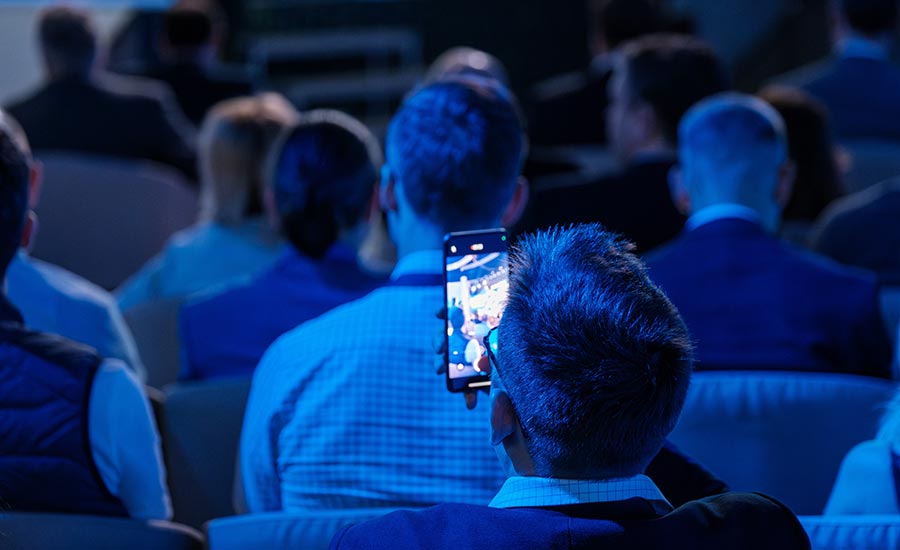 A group of people on a Samsung event​