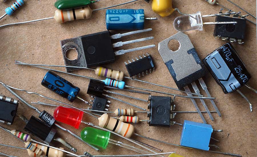 A group of different electronic components​